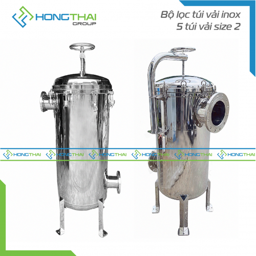 Bộ lọc túi vải inox - 5 túi vải size 2