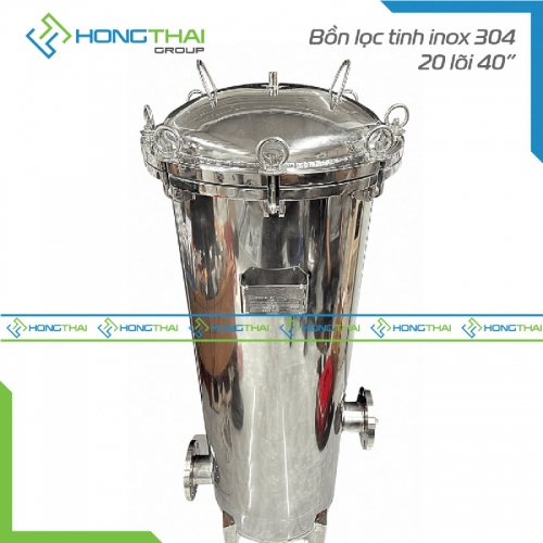 Bồn lọc tinh inox 304 - 20 lõi 40