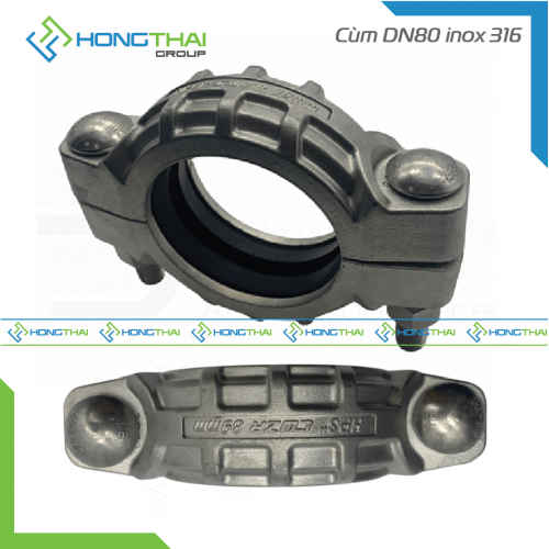 Cùm DN80 inox 316