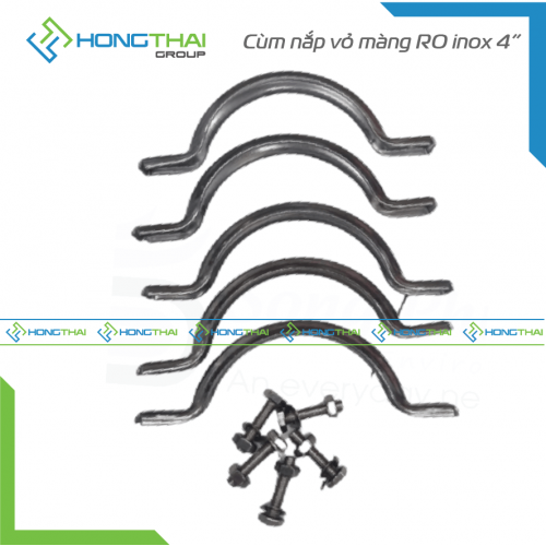 Cùm nắp vỏ màng RO inox 4