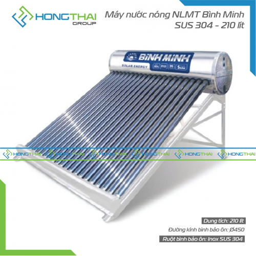  Máy nước nóng năng lượng mặt trời 210 lít - Bình Minh